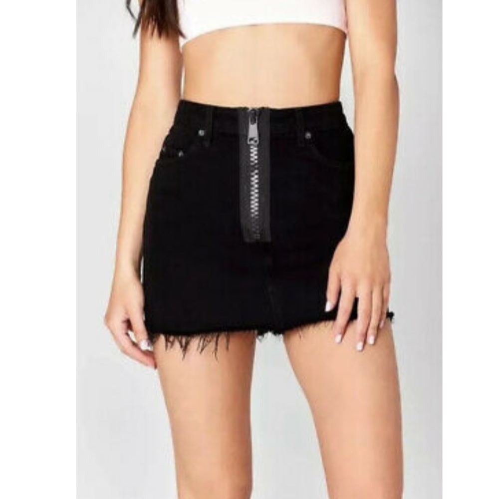 LF Carmar black jean skirt